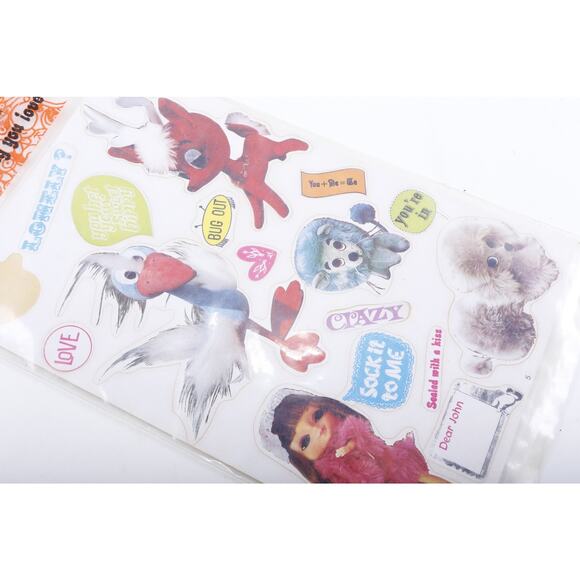 Kamar, Letter Pets, EXTREMELY RARE Sticker Sheet, Phrases, Friendship, Soft Toys - Picture 1 of 5